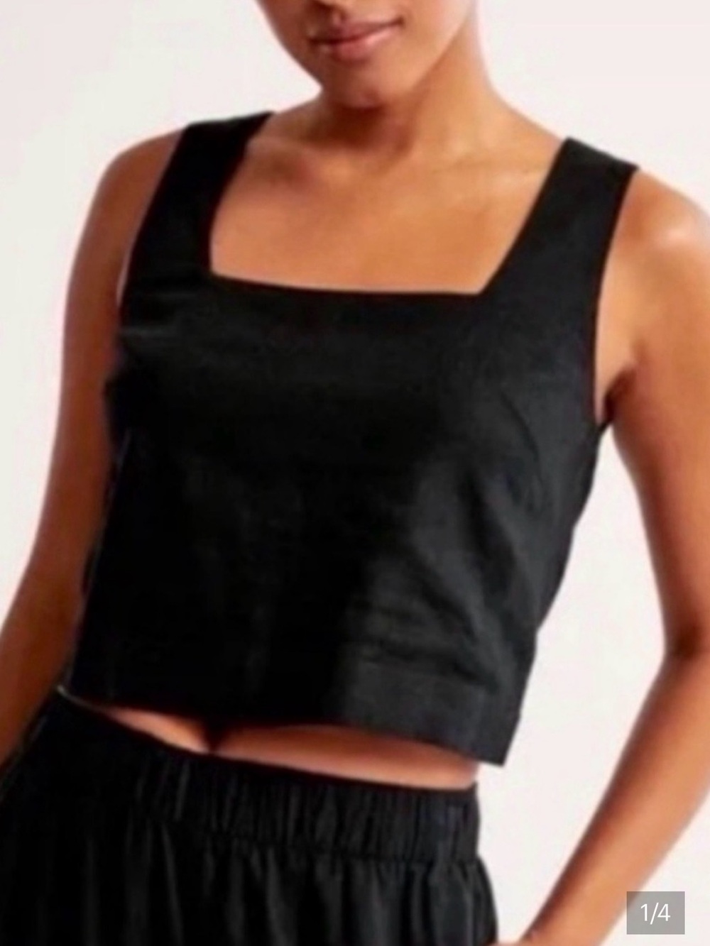 Abercrombie & Fitch Black linen blend top and skort set